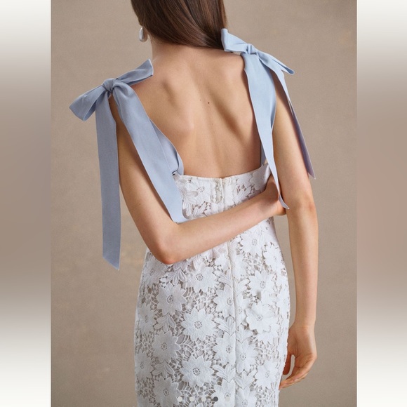 Watters Ambrosia Bow-Strap Lace Midi Dress - Picture 4 of 4